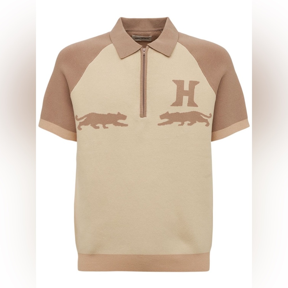 Honor The Gift Rosecrans Knit Quarter Zip Polo Beige Cream Panther Men’s XL